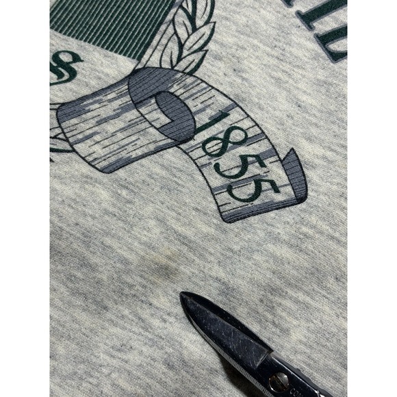 Vintage 90s Michigan State Hoodie Sweatshirt Men's XL Heather Gray Retro Heavy - Picture 7 of 15